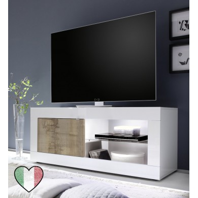  Design Salotto Moderno   Mensola sospesa Stile Elegante  Mobile TV in Vetro Trasparente   Ice 