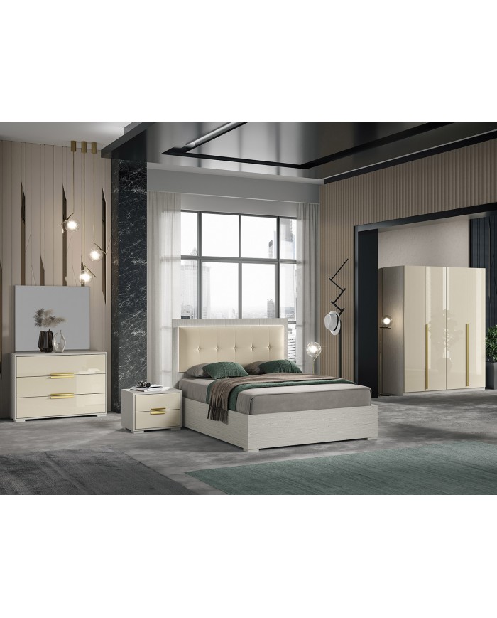 Camera da letto completa matrimoniale quercia bianca - Dream - arredamento  moderno