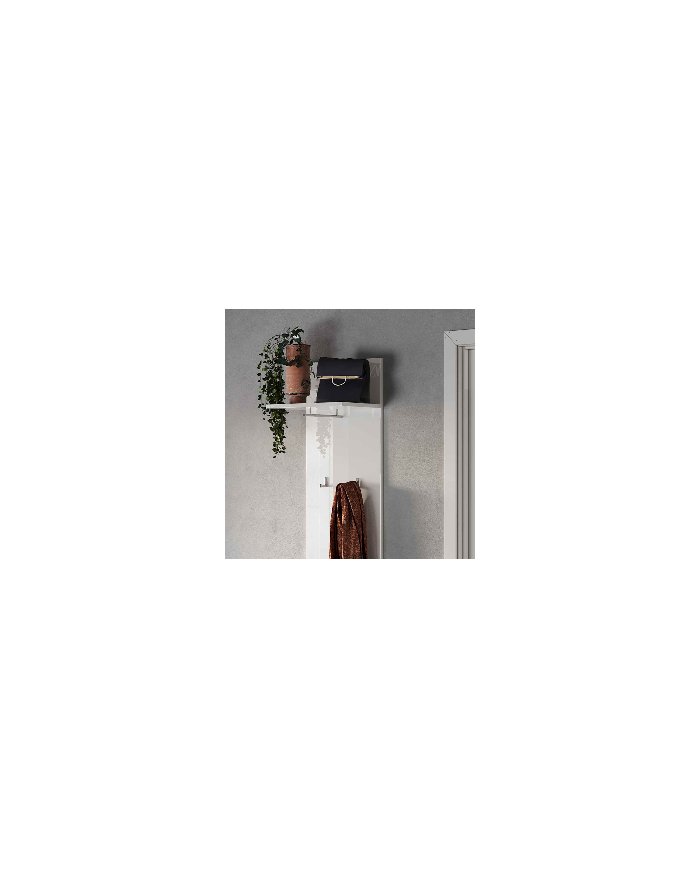 Pannello ingresso con appendiabiti Merlin Bianco 40 x 20 x 160 cm Bianco  opaco - negozio di mobili
